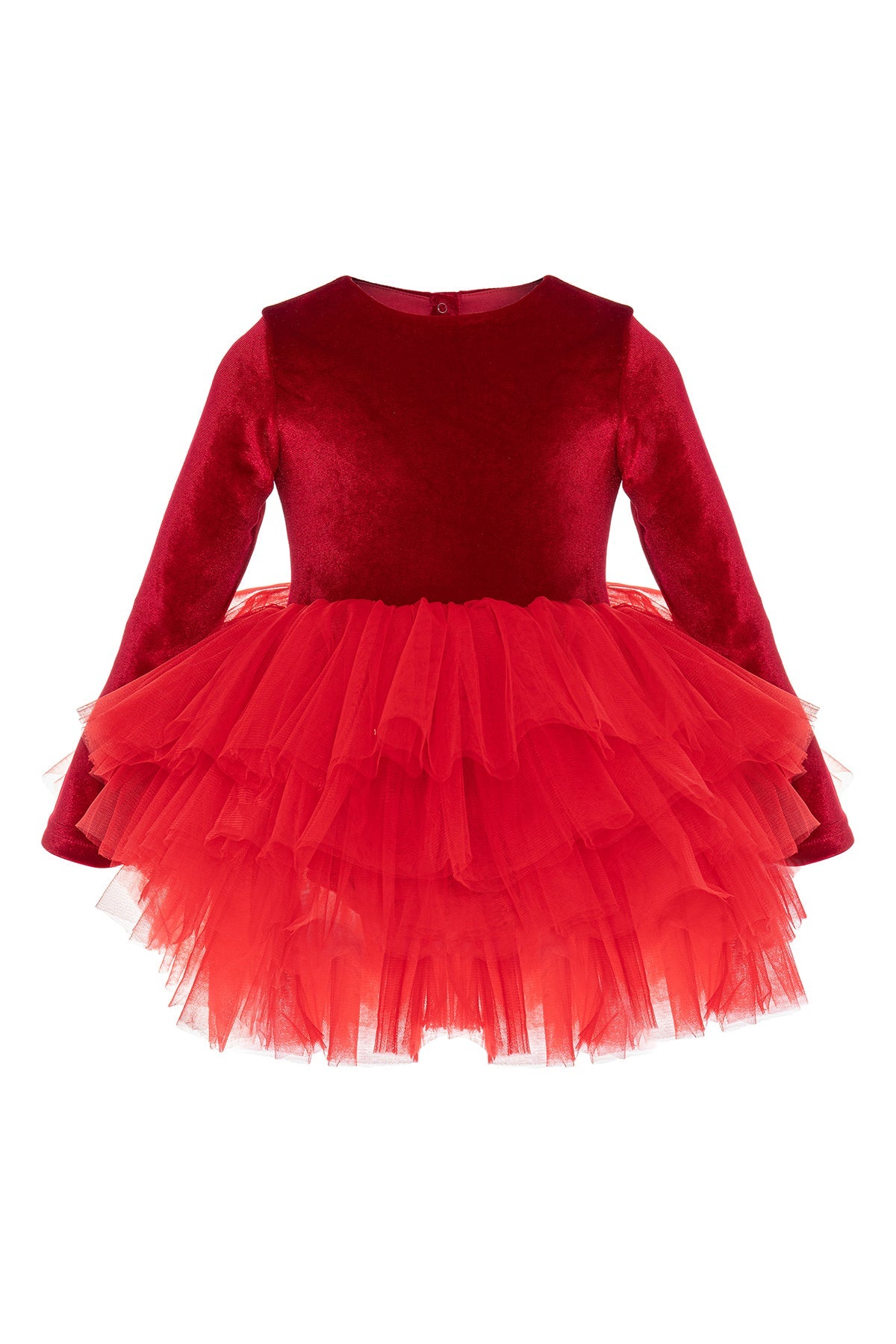 Cherry Long Sleeve Velvet Tutu Dress (Toddler, Little Kid &amp; Big Kid)