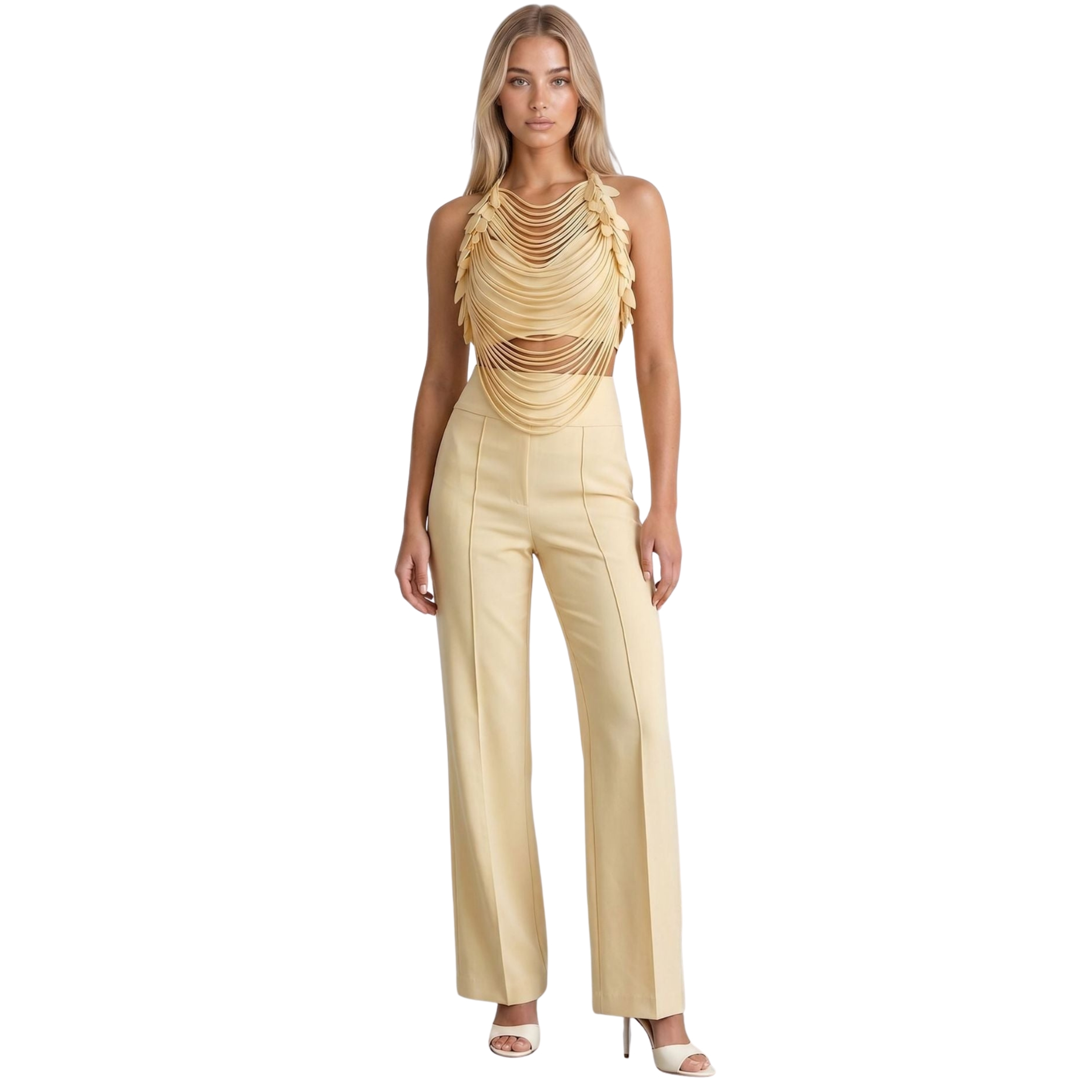 The Aurelia Draped Petal Halter Top