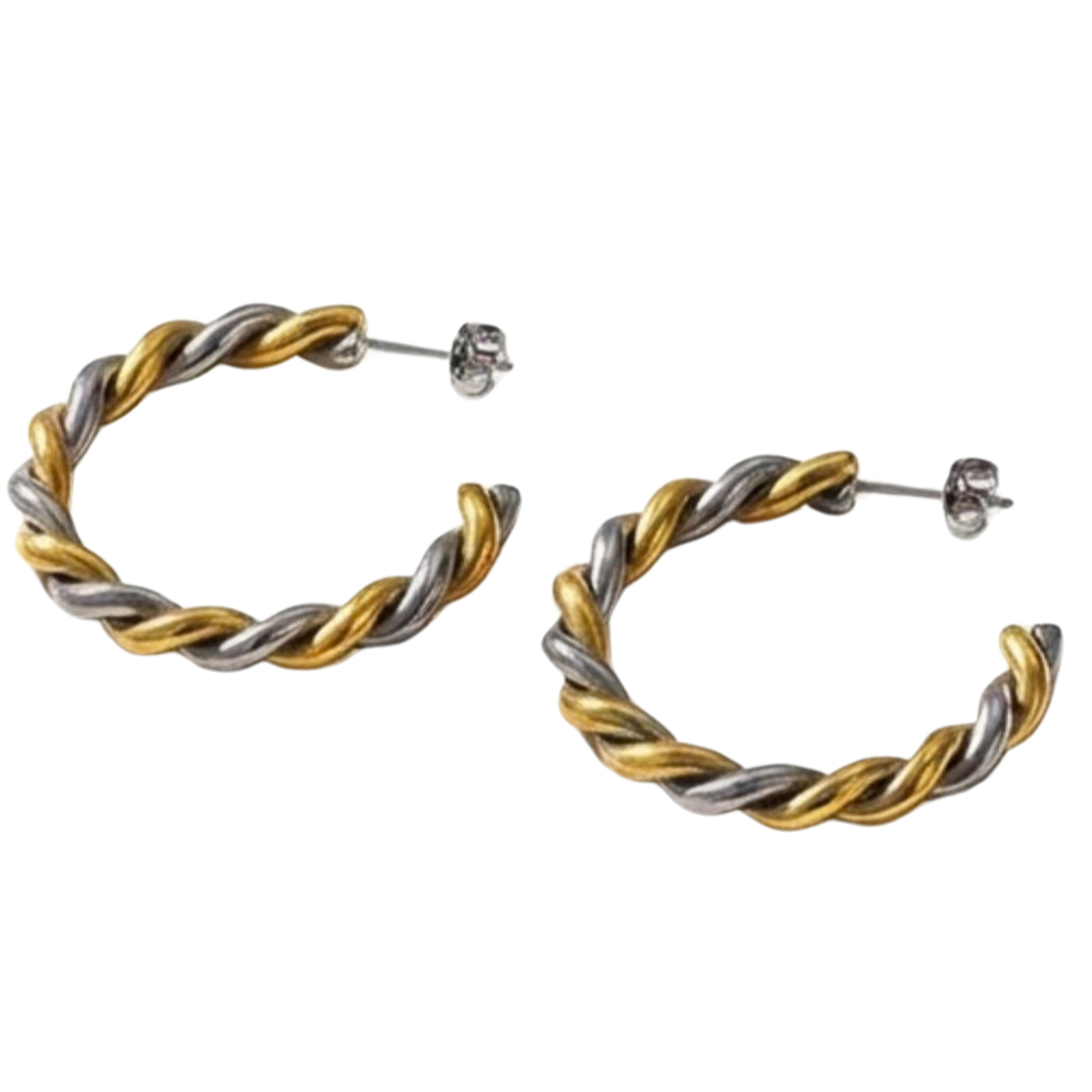 Paloma Waterproof Two-Tone Chunky Rope Hoop Earring